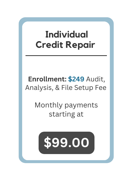 individual credit repair cost